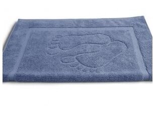 Medvilninis vonios kilimėlis "Pėdutės" (mėlynas, 50x70 cm)