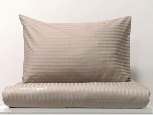 Juostuoto žakardinio satino pagalvės užvalkalas "Charm" (taupe), 50x70 cm 2 vnt