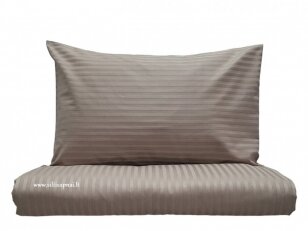 Juostuoto žakardinio satino pagalvės užvalkalas "Charm" (taupe), 40x60 cm Juostuoto žakardinio satino pagalvės užvalkalas "Charm" (taupe), 40x60 cm