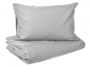 Juostuoto žakardinio satino pagalvės užvalkalas "Charm" (light grey), 40x70 cm 2 vnt