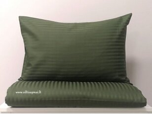 Juostuoto žakardinio satino pagalvės užvalkalas "Charm" (Forest green), 50x70 cm 1 vnt