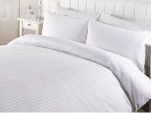 Juostuoto žakardinio satino pagalvės užvalkalas "Charm" white, 50x70 cm 1 vnt su užtrauktuku