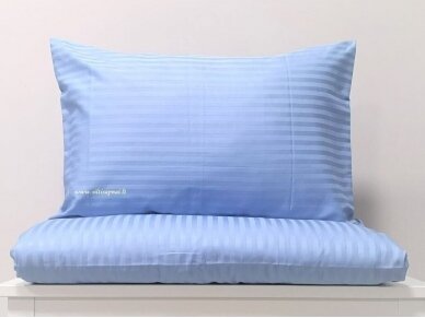 Juostuoto žakardinio satino pagalvės užvalkalas "Charm" (Ocean blue), 70x70 cm 1 vnt