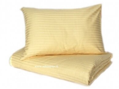 Juostuoto žakardinio satino pagalvės užvalkalas "Charm" (beige), 50x70 cm 1 vnt