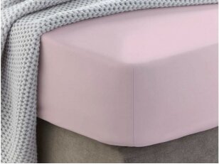 Siuvama medvilnės paklodė su guma "Chalk pink"