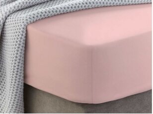 Siuvama medvilnės paklodė su guma "Gossamer pink"