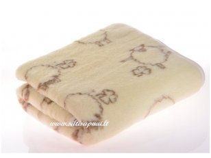 Vaikiškas merinosų vilnos pledas-antklodėlė "Avytės" 100x140 cm